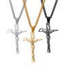 Imagen de Respetuoso del Medio Ambiente 304 Acero Inoxidable Religión Link Curb Chain Collares Multicolor Cruz Jesús Hueco 1 Unidad