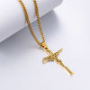 Imagen de Respetuoso del Medio Ambiente 304 Acero Inoxidable Religión Link Curb Chain Collares Multicolor Cruz Jesús Hueco 1 Unidad