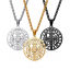Image de Colliers Chaîne Maille Cheval en 304 Acier Inoxydable Respectueux de la Nature Religieux Multicolore Rond Croix Creux 1 Pièce