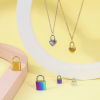 Immagine di Placcatura Sottovuoto Ecologica 304 Acciaio Inossidabile Charms Serratura Multicolore 2 Pz