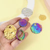 Picture of Eco-friendly Vacuum Plating 304 Stainless Steel Pendants Multicolor Round Oval