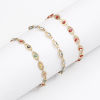 Picture of Eco-friendly Vacuum Plating 304 Stainless Steel Religious Handmade Link Chain Bracelets 18K Gold Plated Multicolor Evil Eye Enamel 17.5cm(6 7/8") long