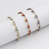 Picture of Eco-friendly Vacuum Plating 304 Stainless Steel Religious Handmade Link Chain Bracelets 18K Gold Plated Multicolor Heart Evil Eye Enamel 17.5cm(6 7/8") long