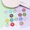 Picture of Acrylic Beads For DIY Jewelry Making (Half Drilled) Multicolor Flower Ink Spot About 27mm x 27mm