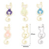 Image de Pendentifs en Alliage de Zinc Chat Émail 3.4cm x 1.2cm, 10 Pcs