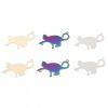 Picture of Iron Based Alloy Filigree Stamping Connectors Charms Pendants Multicolor Cat Animal 3.5cm x 2.1cm