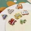 Imagen de Zamak Transporte Colgantes Charms Chapado en Oro Multicolor Coche Esmalte 5 Unidades