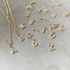 Bild von Umweltfreundliche PVD-Vakuumbeschichtung 304 Edelstahl Charms Großbuchstaben 14K Vergoldet Zahl Micro Pave 8mm