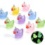 Picture of Resin 3D Charms Duck Animal Silver Tone Multicolor Transparent Glow In The Dark Luminous 20mm x 19mm