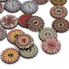 Picture of Natural Wood Ethnic Sewing Buttons Scrapbooking 2 Holes Flower At Random Color At Random