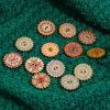 Picture of Natural Wood Ethnic Sewing Buttons Scrapbooking 2 Holes Flower At Random Color At Random
