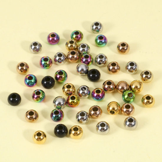 Bild von Umweltfreundlich 201 Edelstahl Perlen für die DIY-Schmuckherstellung Rund Bunt Poliert 8mm D., 10 Stück