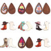 Picture of PU & Natural Wood West Cowboy Pendants Multicolor Drop Boots