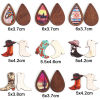 Picture of PU & Natural Wood West Cowboy Pendants Multicolor Drop Boots