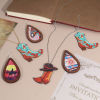 Picture of PU & Natural Wood West Cowboy Pendants Multicolor Drop Boots