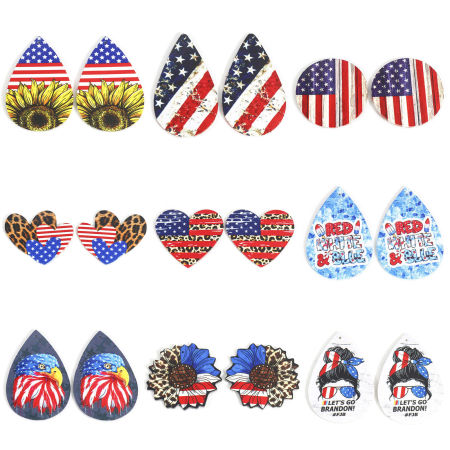 PU Leather American Independence Day Pendants Multicolor Flag Of The United States