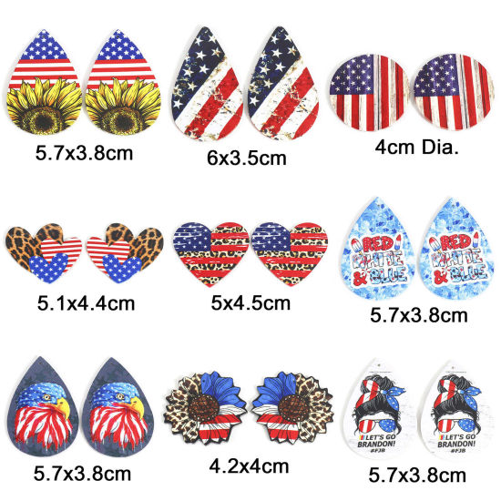 Picture of PU Leather American Independence Day Pendants Multicolor Flag Of The United States