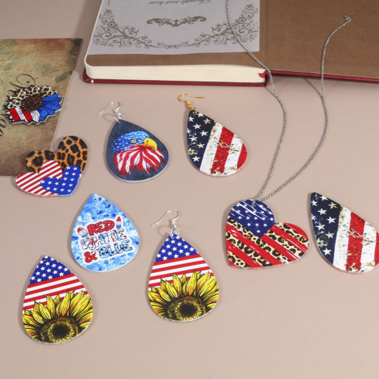 Picture of PU Leather American Independence Day Pendants Multicolor Flag Of The United States