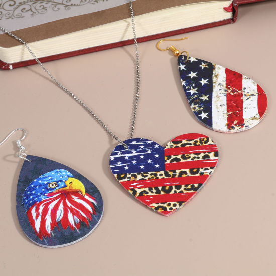 Picture of PU Leather American Independence Day Pendants Multicolor Flag Of The United States