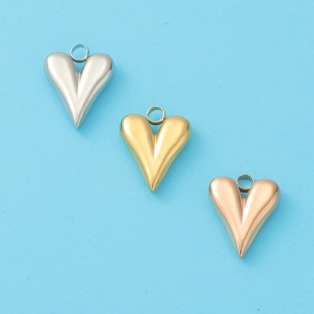 Eco-friendly 304 Stainless Steel Valentine's Day Charms Multicolor Heart 16mm x 12mm