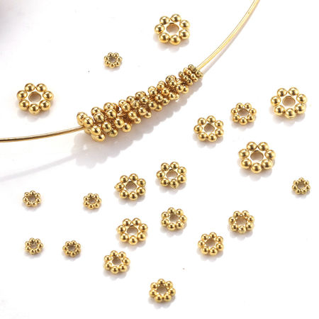 Eco-friendly 304 Stainless Steel Mother's Day Spacer Beads For DIY Bracelet Jewelry Making Findings Multicolor Snowflake 20 PCs