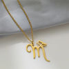 Imagen de Respetuoso del Medio Ambiente 304 Acero Inoxidable Día De La Madre Cable Cadena Cruz Collares Multicolor Mariposa Minúscula Letra Mensaje " M " 42cm longitud, 1 Unidad