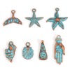 Picture of Zinc Based Alloy Patina Charms Antique Copper Star Fish Shell