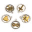 Immagine di Lega di Zinco Charms Cuore Argento Antico Oro Antico Doppio Colore Orma di Zampa 10 Pz
