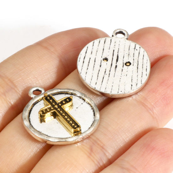 Picture of Zinc Based Alloy Charms Antique Silver Color Gold Tone Antique Gold Two Tone Heart Paw Print