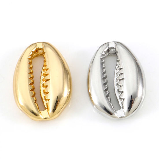 Immagine di Ottone Perline per la Creazione di Gioielli con Ciondoli Fai-da-te Vero Oro Placcato Monetaria Caputserpentis 3D Circa 14mmx 10mm, 2 Pz