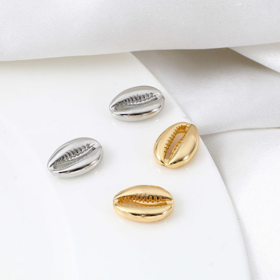 Immagine di Ottone Perline per la Creazione di Gioielli con Ciondoli Fai-da-te Vero Oro Placcato Monetaria Caputserpentis 3D Circa 14mmx 10mm, 2 Pz