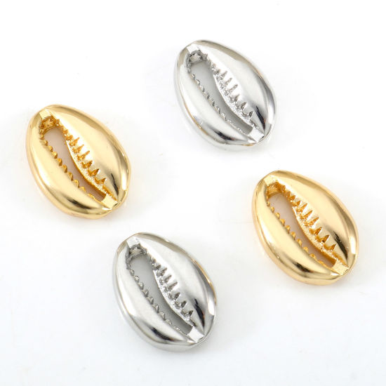 Immagine di Ottone Perline per la Creazione di Gioielli con Ciondoli Fai-da-te Vero Oro Placcato Monetaria Caputserpentis 3D Circa 14mmx 10mm, 2 Pz