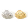 Imagen de Latón Colgantes Charms Concha Oro Real Chapado 3D 22.5mm x 18mm, 2 Unidades