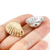 Imagen de Latón Colgantes Charms Concha Oro Real Chapado 3D 22.5mm x 18mm, 2 Unidades