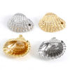 Imagen de Latón Colgantes Charms Concha Oro Real Chapado 3D 22.5mm x 18mm, 2 Unidades