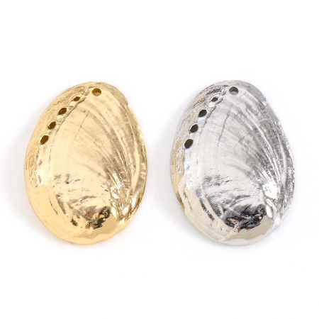 Brass Charms Real Gold Plated Shell 3D 29mm x 20mm