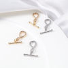 Picture of Brass Toggle Clasps Infinity Symbol Real Gold Plated Micro Pave Clear Cubic Zirconia 22mm x 10mm