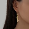 Picture of Customized Fashion Stainless Steel Name Earrings Personalized Letter Pendant, 1 Pair