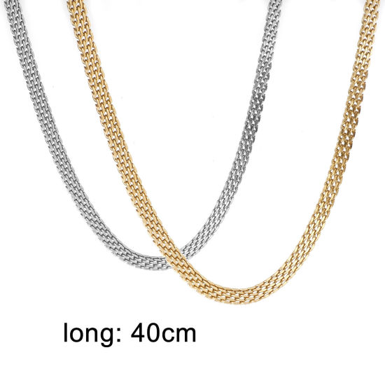 Image de Colliers en 304 Acier Inoxydable Respectueux de la Nature Chaînes 40cm long, 1 Pièce