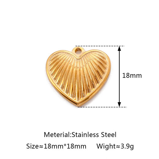 Изображение Экологичный 304 Нержавеющая Сталь День святого Валентина Подвески Сердце Разноцветный 18мм Диаметр, 1 ШТ