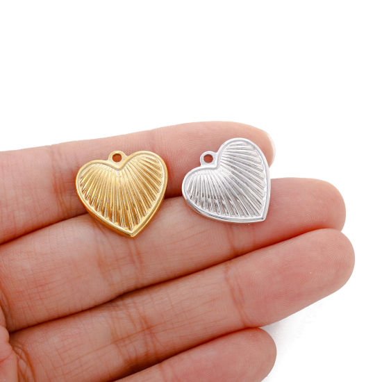 Изображение Экологичный 304 Нержавеющая Сталь День святого Валентина Подвески Сердце Разноцветный 18мм Диаметр, 1 ШТ