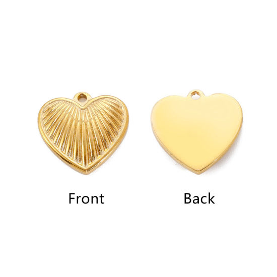 Изображение Экологичный 304 Нержавеющая Сталь День святого Валентина Подвески Сердце Разноцветный 18мм Диаметр, 1 ШТ