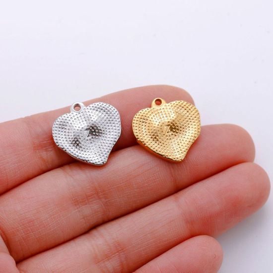 Изображение Экологичный 304 Нержавеющая Сталь День святого Валентина Подвески Сердце Разноцветный 18мм Диаметр, 1 ШТ