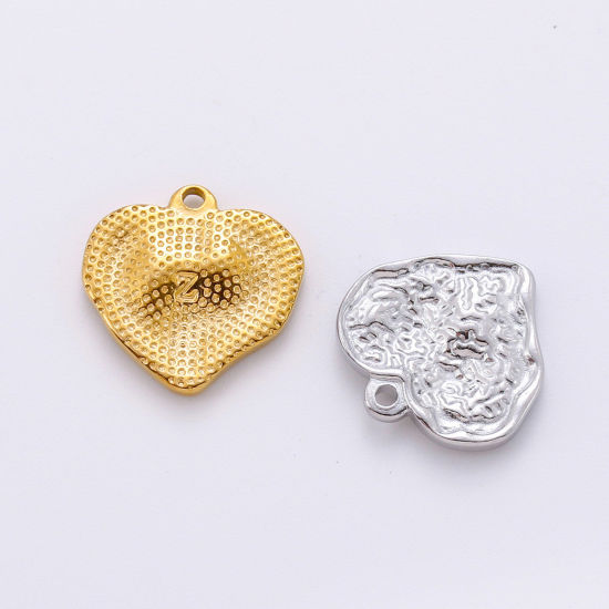 Изображение Экологичный 304 Нержавеющая Сталь День святого Валентина Подвески Сердце Разноцветный 18мм Диаметр, 1 ШТ