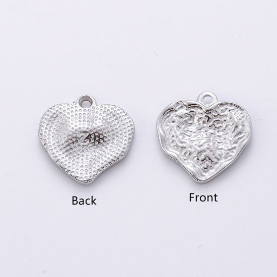 Изображение Экологичный 304 Нержавеющая Сталь День святого Валентина Подвески Сердце Разноцветный 18мм Диаметр, 1 ШТ