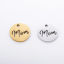Image de Breloques en 304 Acier Inoxydable Respectueux de la Nature Fête des Mères Rond Multicolore Gravé Mots" Mom " Creux 12mm Dia., 5 Pcs