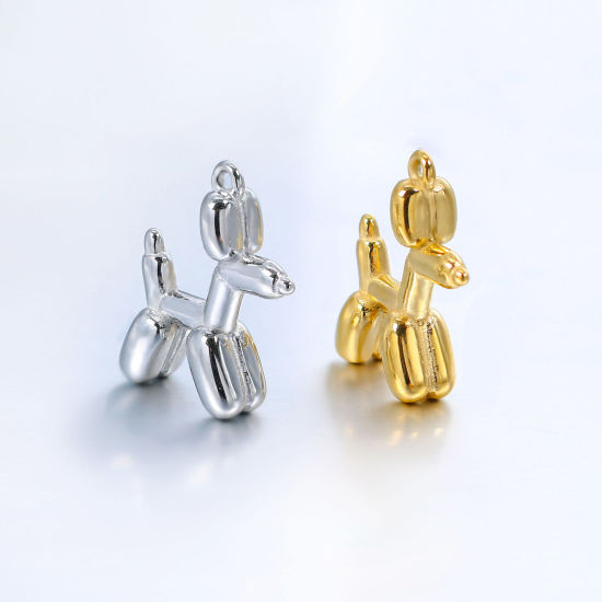 Picture of Eco-friendly 304 Stainless Steel Charms Multicolor Dog Animal Balloon 19mm x 15mm