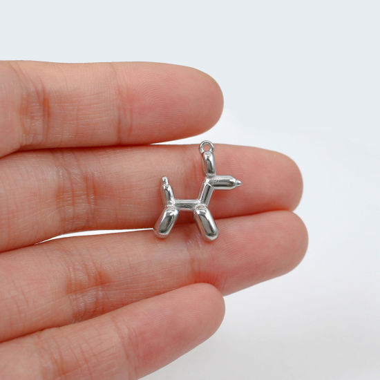 Picture of Eco-friendly 304 Stainless Steel Charms Multicolor Dog Animal Balloon 19mm x 15mm