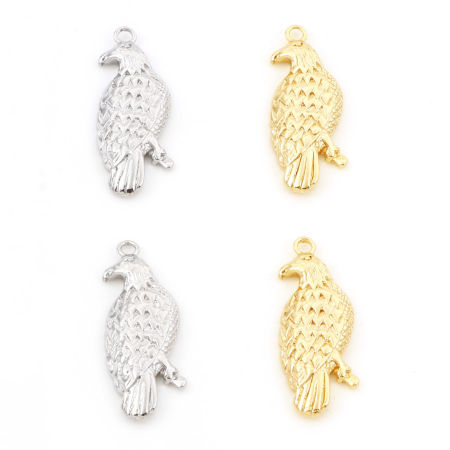 Messing Charms Echtgold plattiert Adler 3cm x 1,2cm, 2 Stück