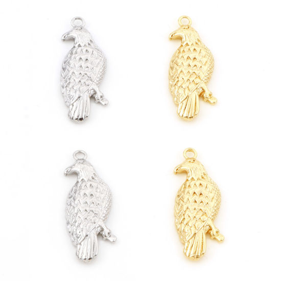 Picture of Brass Charms Real Gold Plated Eagle Animal 3cm x 1.2cm